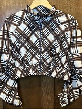 Balance Athletica Vitality Ethos Cropped Plaid Windbreaker Jacket
